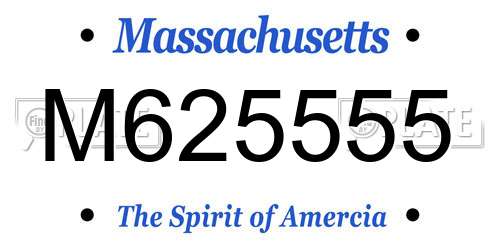 M625555 Massachusetts License Plate
