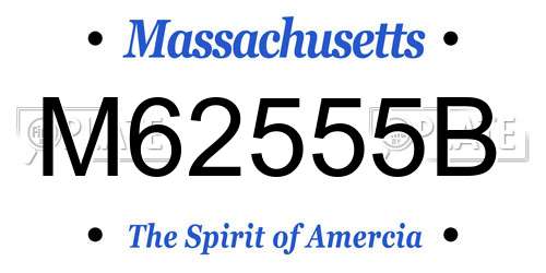 M62555B Massachusetts License Plate