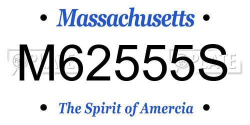 M62555S Massachusetts License Plate