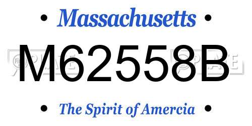 M62558B Massachusetts License Plate
