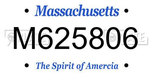 M625806 Massachusetts License Plate