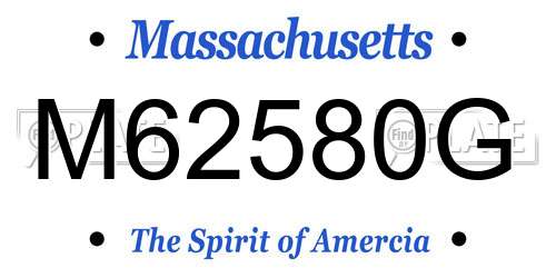 M62580G Massachusetts License Plate