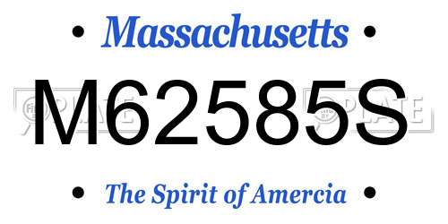 M62585S Massachusetts License Plate