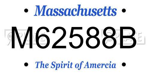 M62588B Massachusetts License Plate