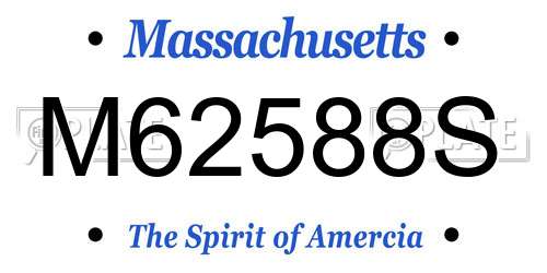 M62588S Massachusetts License Plate