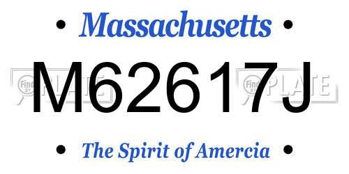 M62617J Massachusetts License Plate