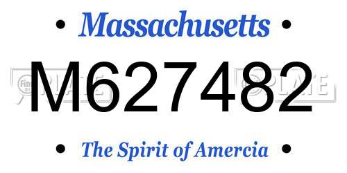 M627482 Massachusetts License Plate
