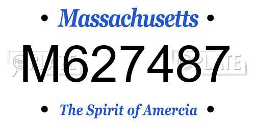 M627487 Massachusetts License Plate