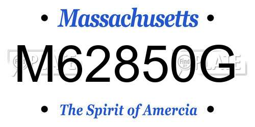 M62850G Massachusetts License Plate