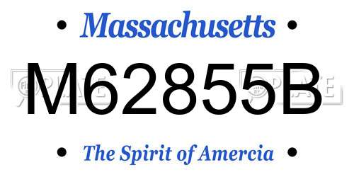 M62855B Massachusetts License Plate