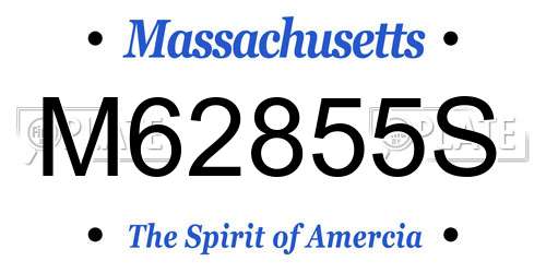 M62855S Massachusetts License Plate