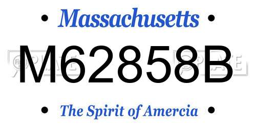 M62858B Massachusetts License Plate