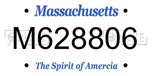M628806 Massachusetts License Plate