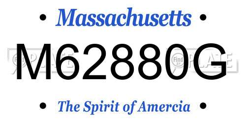 M62880G Massachusetts License Plate