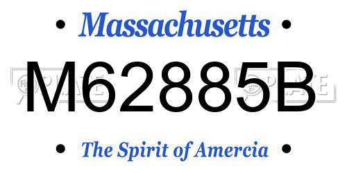 M62885B Massachusetts License Plate