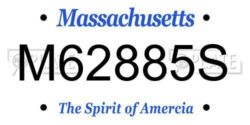 M62885S Massachusetts License Plate