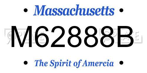 M62888B Massachusetts License Plate