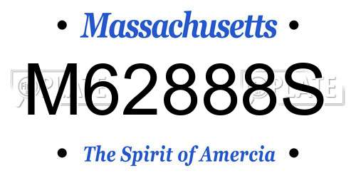 M62888S Massachusetts License Plate