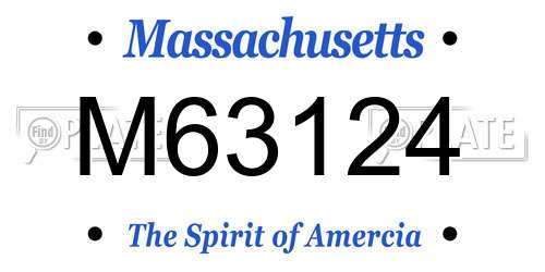 M63124 Massachusetts License Plate