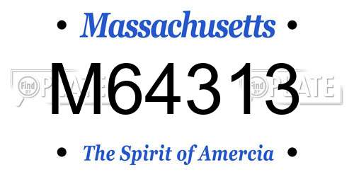M64313 Massachusetts License Plate
