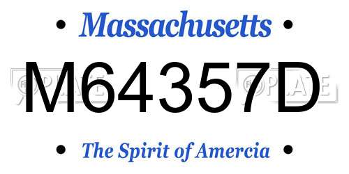 M64357D Massachusetts License Plate