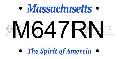 M647RN Massachusetts License Plate