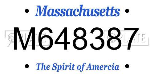 M648387 Massachusetts License Plate