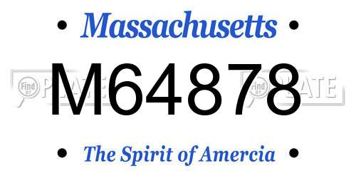 M64878 Massachusetts License Plate