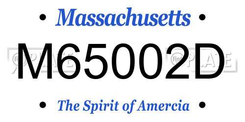 M65002D Massachusetts License Plate