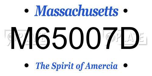 M65007D Massachusetts License Plate