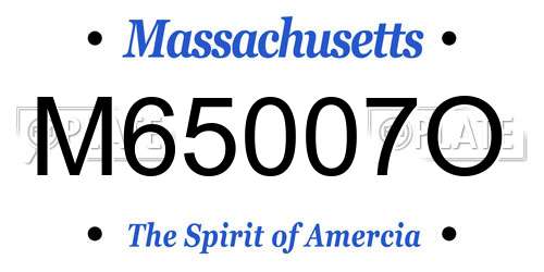 M65007O Massachusetts License Plate