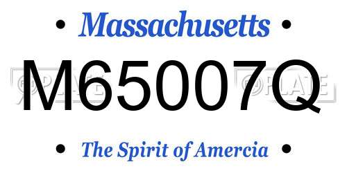 M65007Q Massachusetts License Plate