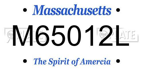 M65012L Massachusetts License Plate