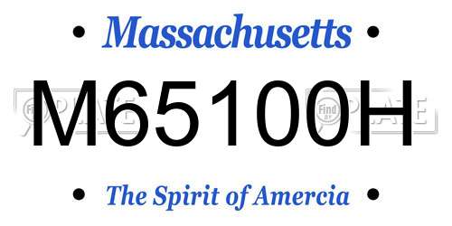 M65100H Massachusetts License Plate