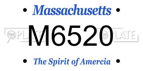 M6520 Massachusetts License Plate