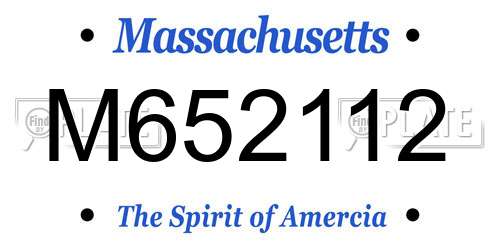 M652112 Massachusetts License Plate