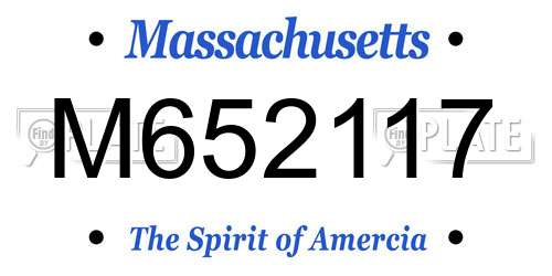 M652117 Massachusetts License Plate
