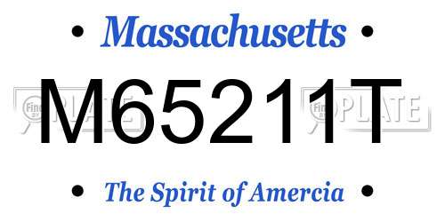 M65211T Massachusetts License Plate