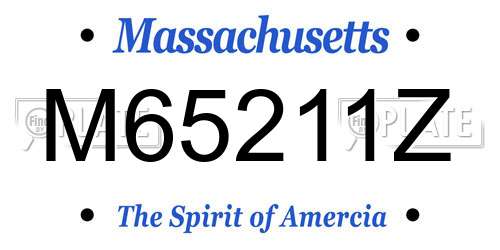 M65211Z Massachusetts License Plate