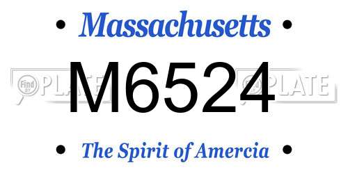 M6524 Massachusetts License Plate