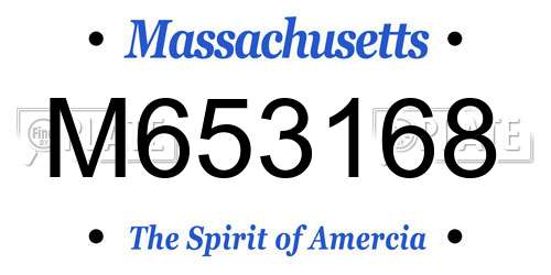 M653168 Massachusetts License Plate