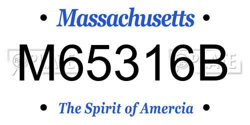 M65316B Massachusetts License Plate