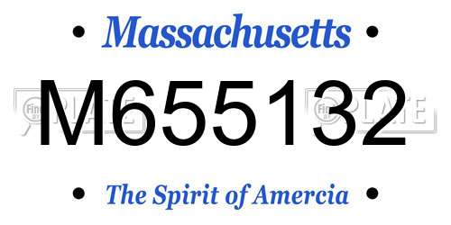 M655132 Massachusetts License Plate