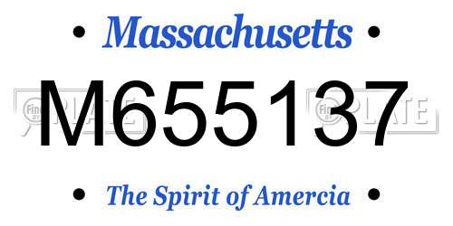 M655137 Massachusetts License Plate