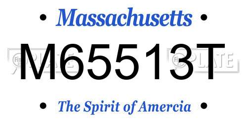 M65513T Massachusetts License Plate