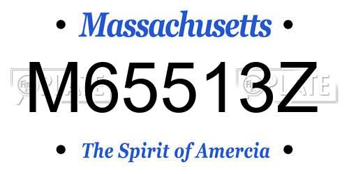 M65513Z Massachusetts License Plate