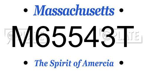 M65543T Massachusetts License Plate