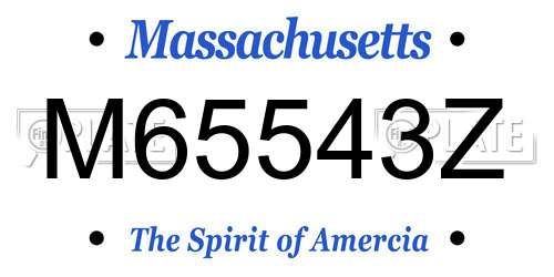 M65543Z Massachusetts License Plate