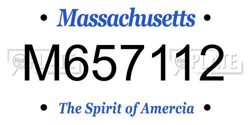 M657112 Massachusetts License Plate