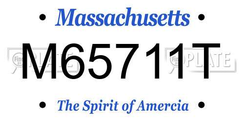 M65711T Massachusetts License Plate
